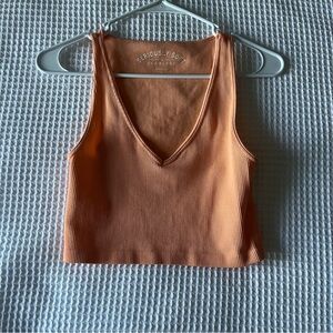Aeropostale Cropped Orange Ribbed Crop Top Size M